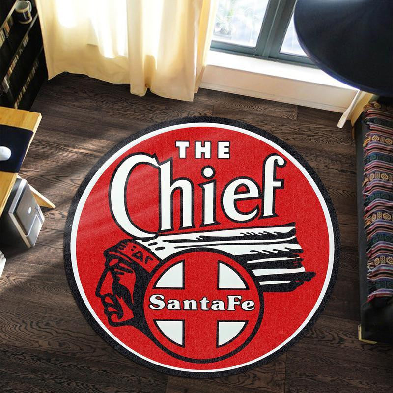 Santa Fe Chief Railroad Round Mat Round Floor Mat Room Rugs Carpet Outdoor Rug Washable Rugs