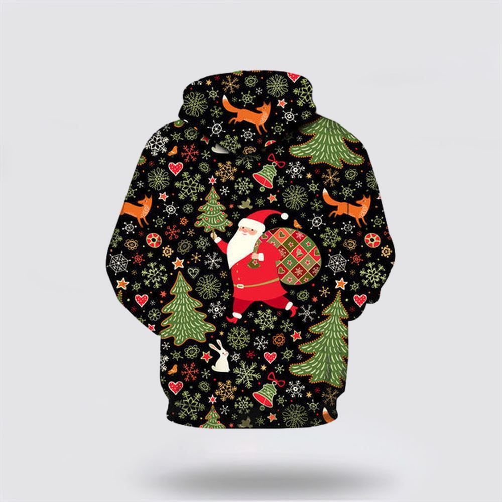 Black Santa Claus Christmas All Over Print 3D Hoodie For Men & Women, Christmas Hoodie Cute, Christmas Gift, Christmas Fashion