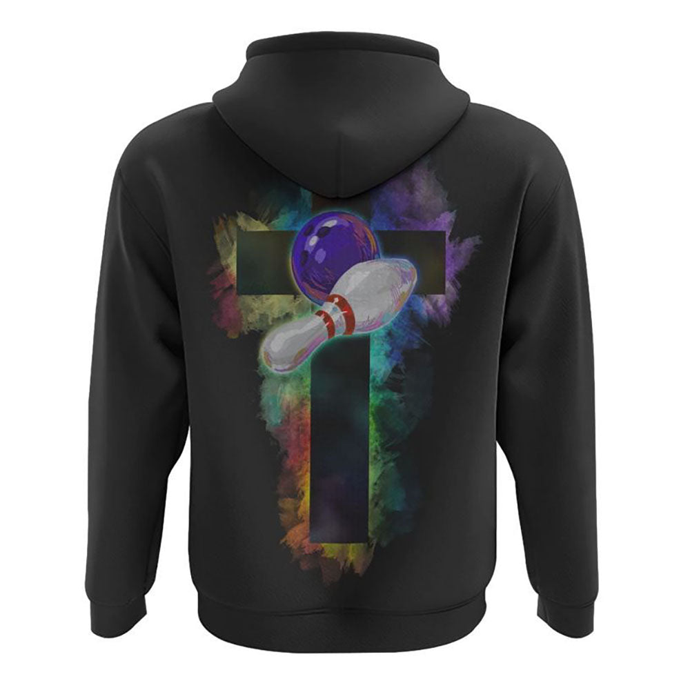 Bowling Cross Colorful All Over Print 3D Hoodie, Christian Hoodie, Christian Sweatshirt, Bible Verse Shirt