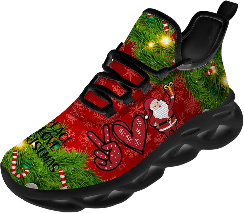 Christmas Running Shoes, Santa Feace Love Christmas Max Soul Shoes For Men Women, Christmas Shoes, Winter Fashion Shoes