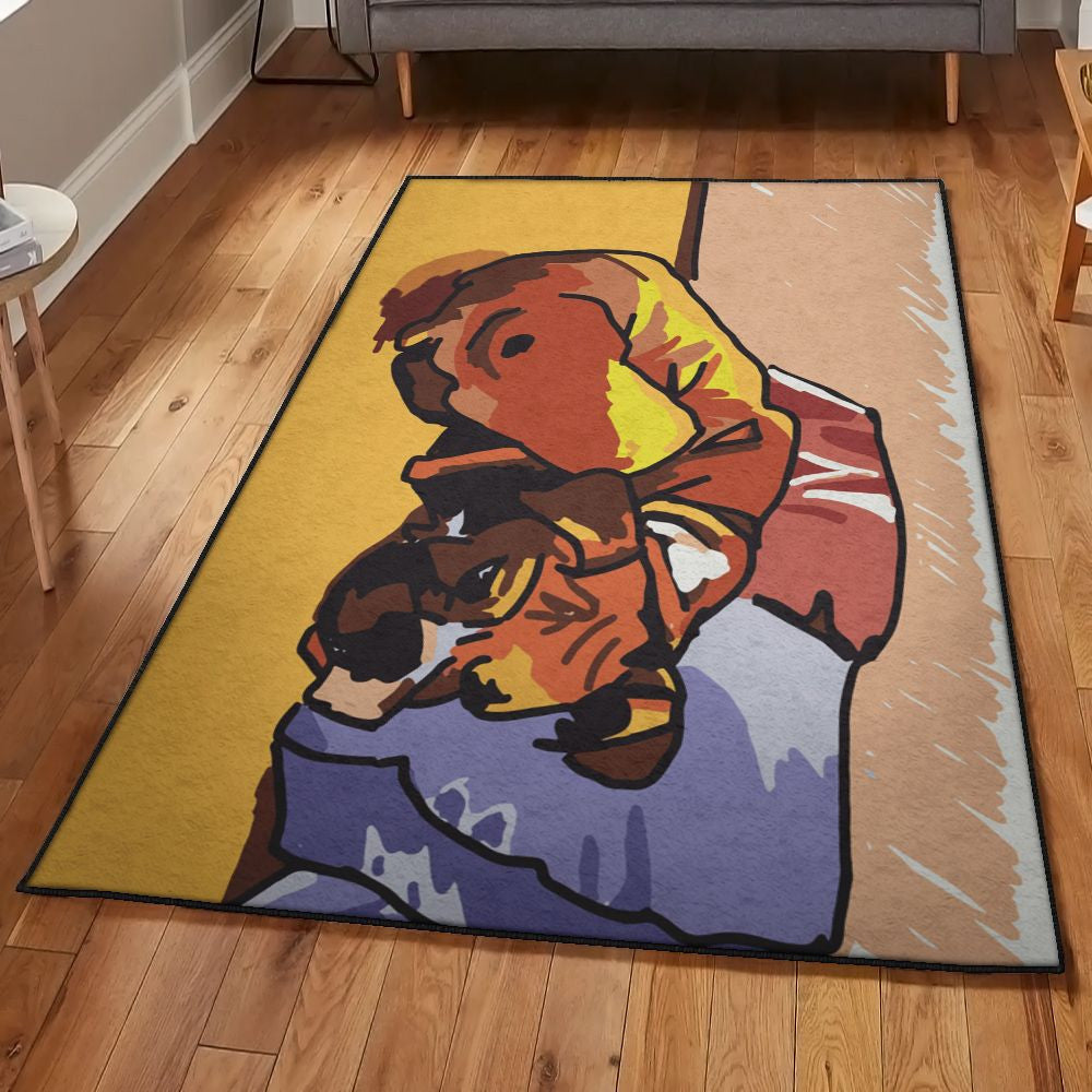 Dog Bedroom Rugs Boxer Dog Rug Rectangle Rugs Washable Area Rug Non-Slip Carpet For Living Room Bedroom