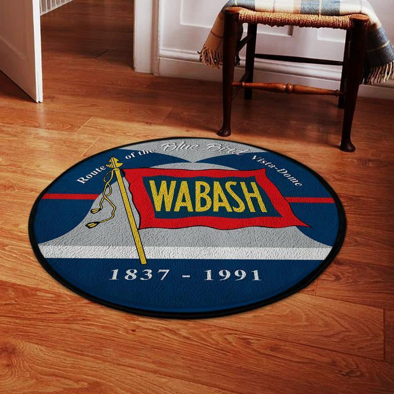 Wab Living Room Round Mat Circle Rug Wabash Railroad Wab