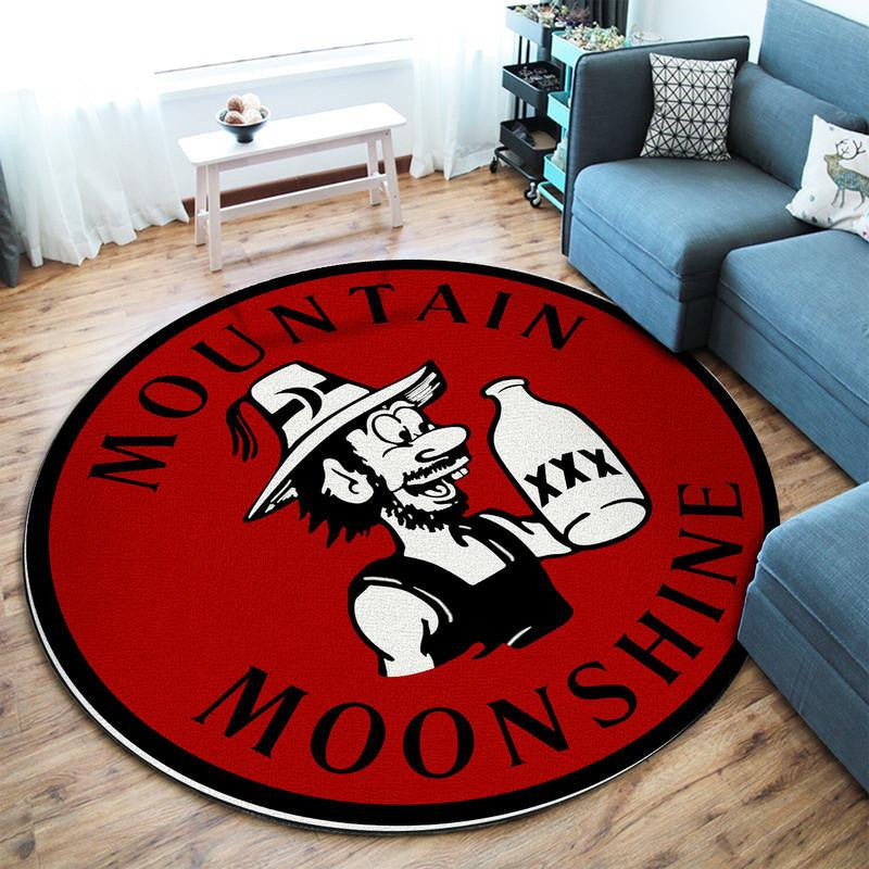 Rat Rod Hot Rod Vintage Racing Mountain Moonshine Round Mat Round Floor Mat Room Rugs Carpet Outdoor Rug Washable Rugs