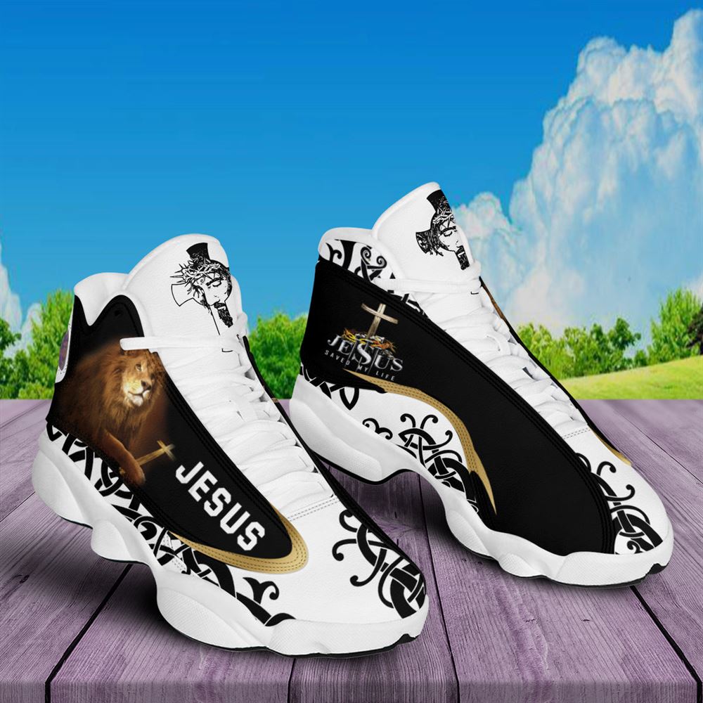 Jesus Saved My Life, Lion Of Judah Jd13 Shoes For Man And Women, Christian Basketball Shoes, Gift For Christian, God Shoes