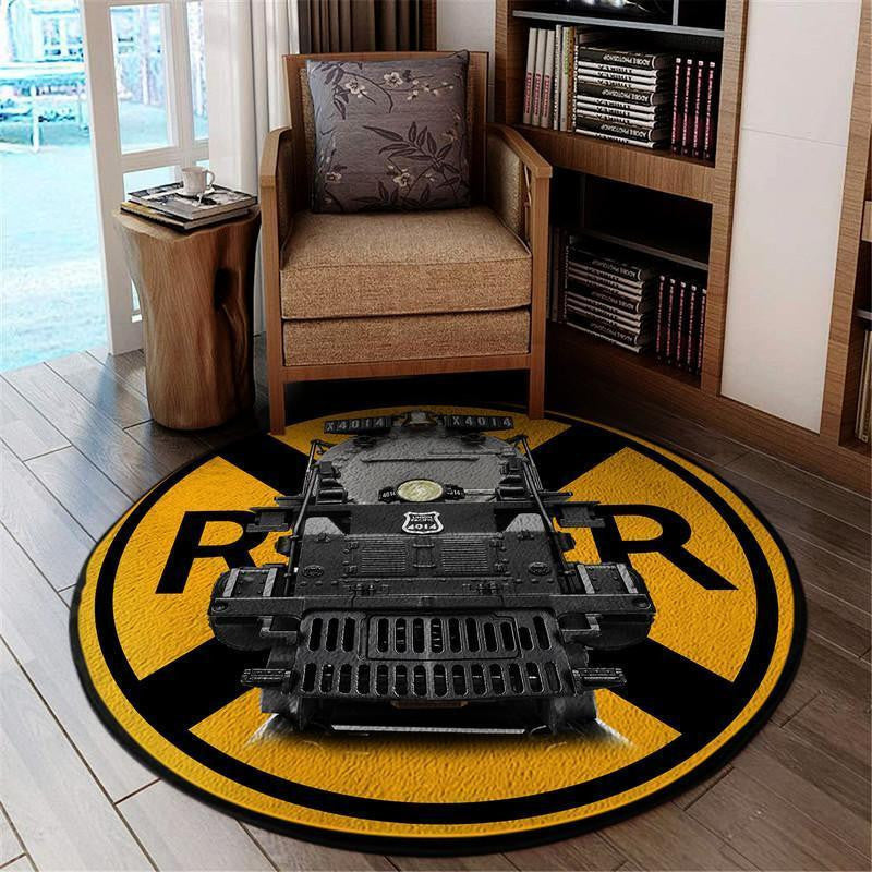 Unionpacific Round Mat Union Pacific Big Boy 4Round Floor Mat Room Rugs Carpet Outdoor Rug Washable Rugs