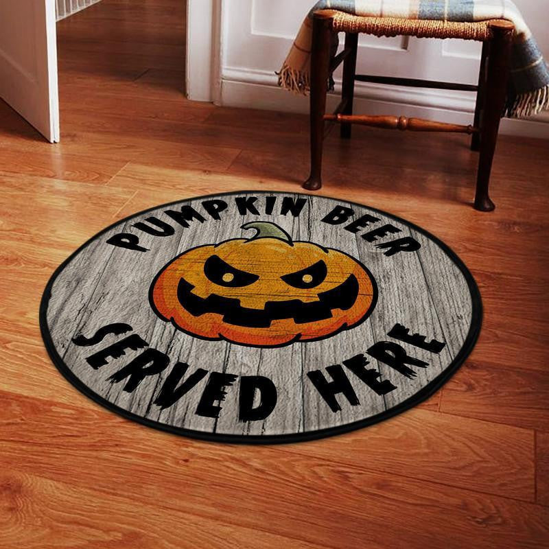 Pumkin Beer Serve Here Living Room Round Mat Circle Rug