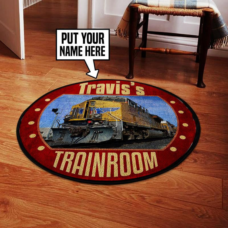 Personalized Up Union Pacific Railroad Living Room Round Mat Circle Rug