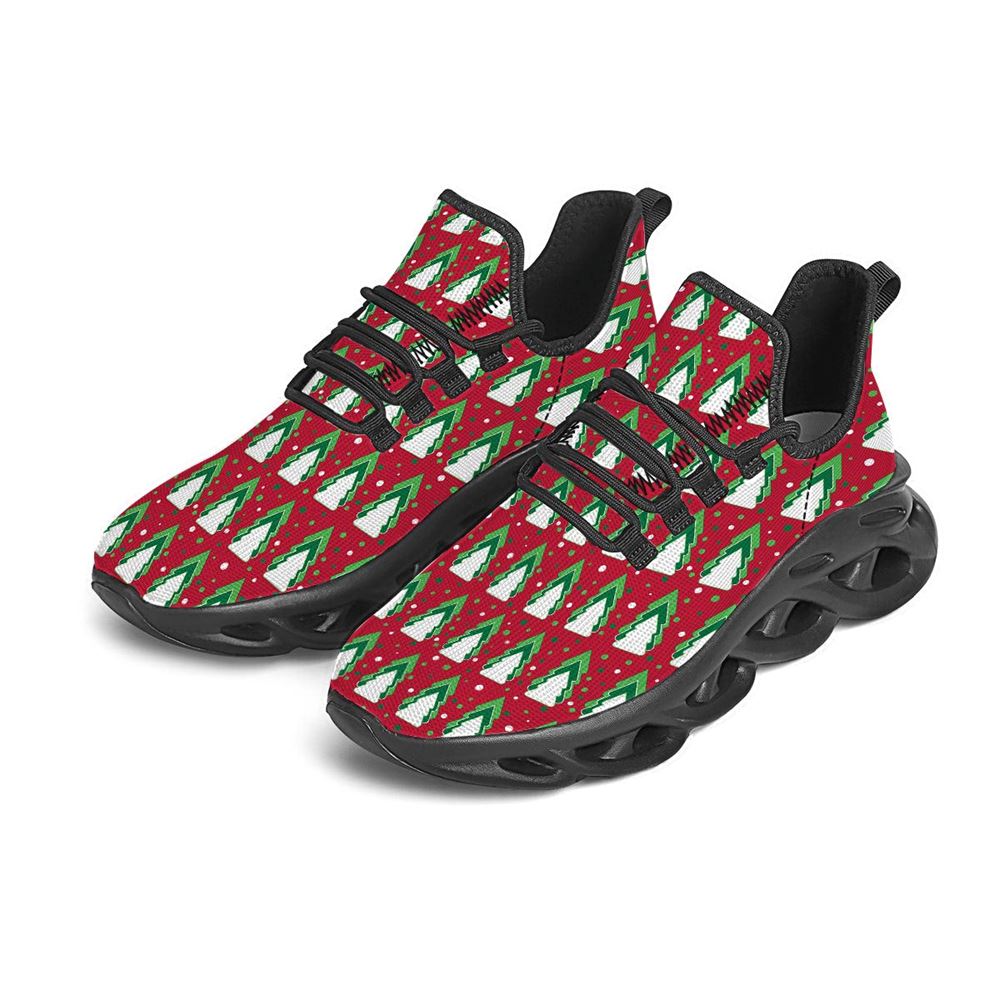 Dots Merry Christmas Print Pattern Black Max Soul Shoes For Men Women, Best Running Sneaker, Christmas Shoes, Winter Fashion Shoes