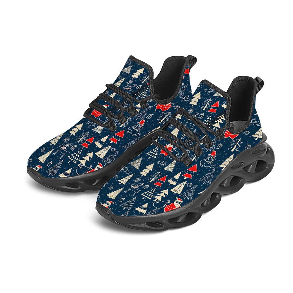 Tree Merry Christmas Print Pattern Black Max Soul Shoes For Men Women, Best Running Sneaker, Christmas Shoes, Winter Fashion Shoes