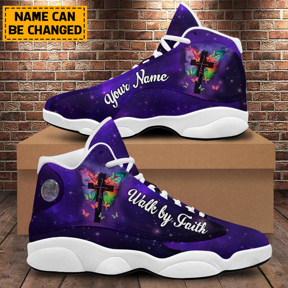 Walk By Faith Purple Customized Jd13 Shoes For Man And Women, Christian Basketball Shoes, Gifts For Christian, God Shoes