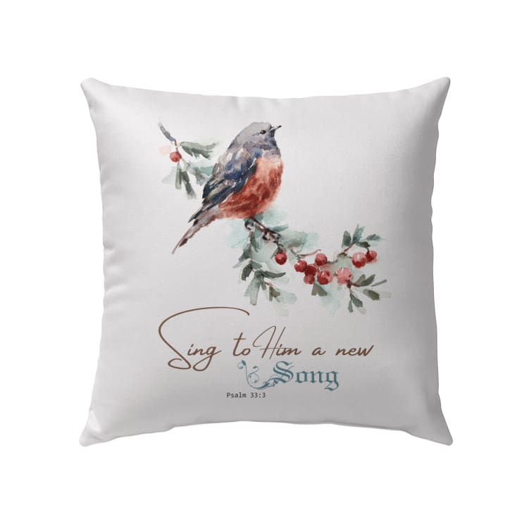 Psalm 333 Sing To Him A New Song Bible Verse Pillow