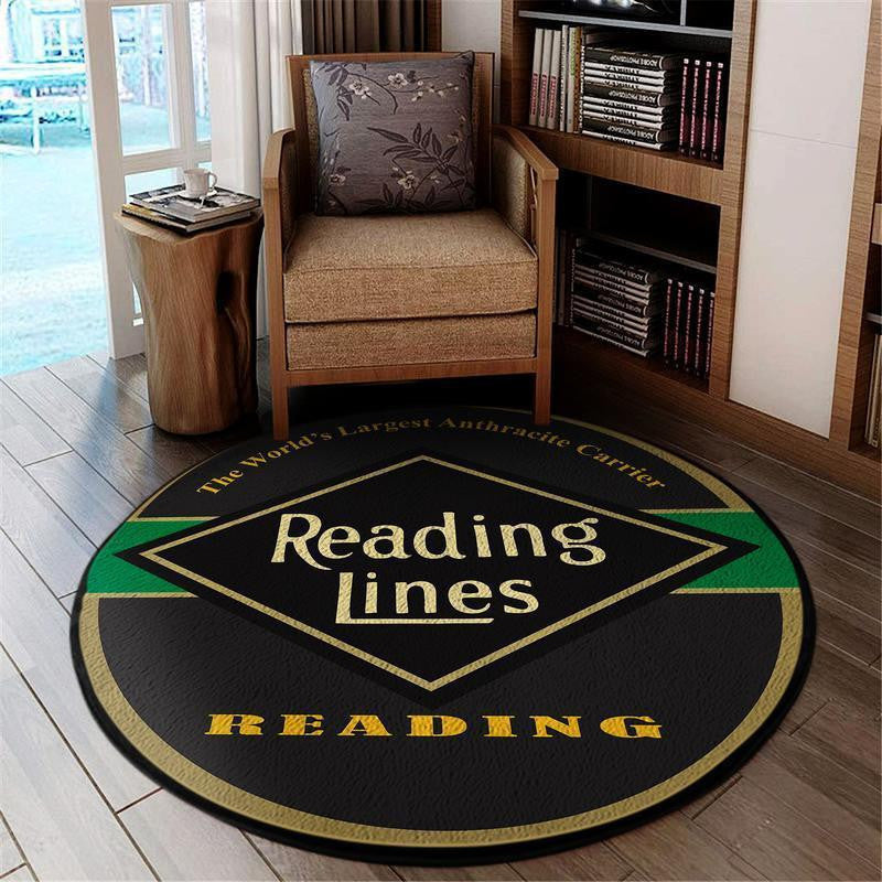 Reading Living Room Round Mat Circle Rug Reading Railroad