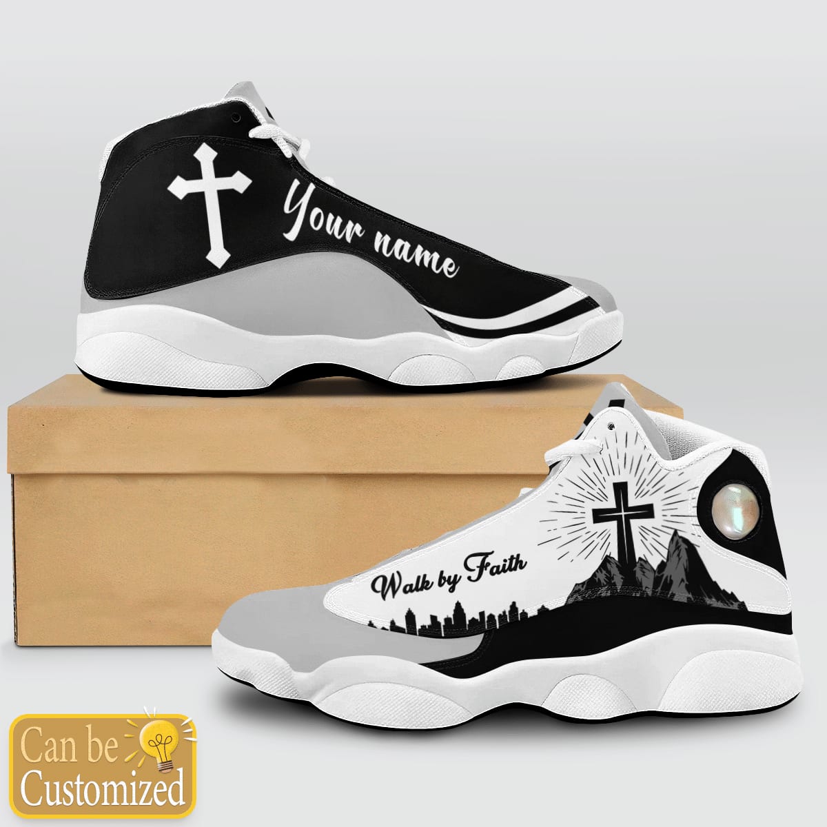 Jesus Walk By Faith Black Mountain Custom Name Jd13 Shoes For Man And Women, Christian Basketball Shoes, Gifts For Christian, God Shoes