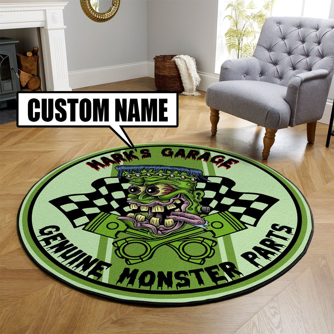 Personalized Monster Parts Round Mat Round Floor Mat Room Rugs Carpet Outdoor Rug Washable Rugs