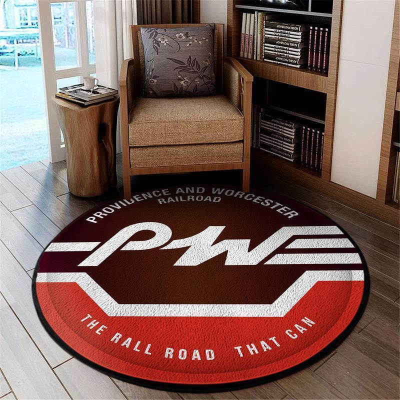 Pnw Round Mat Providence & Worcester Railroad Round Floor Mat Room Rugs Carpet Outdoor Rug Washable Rugs