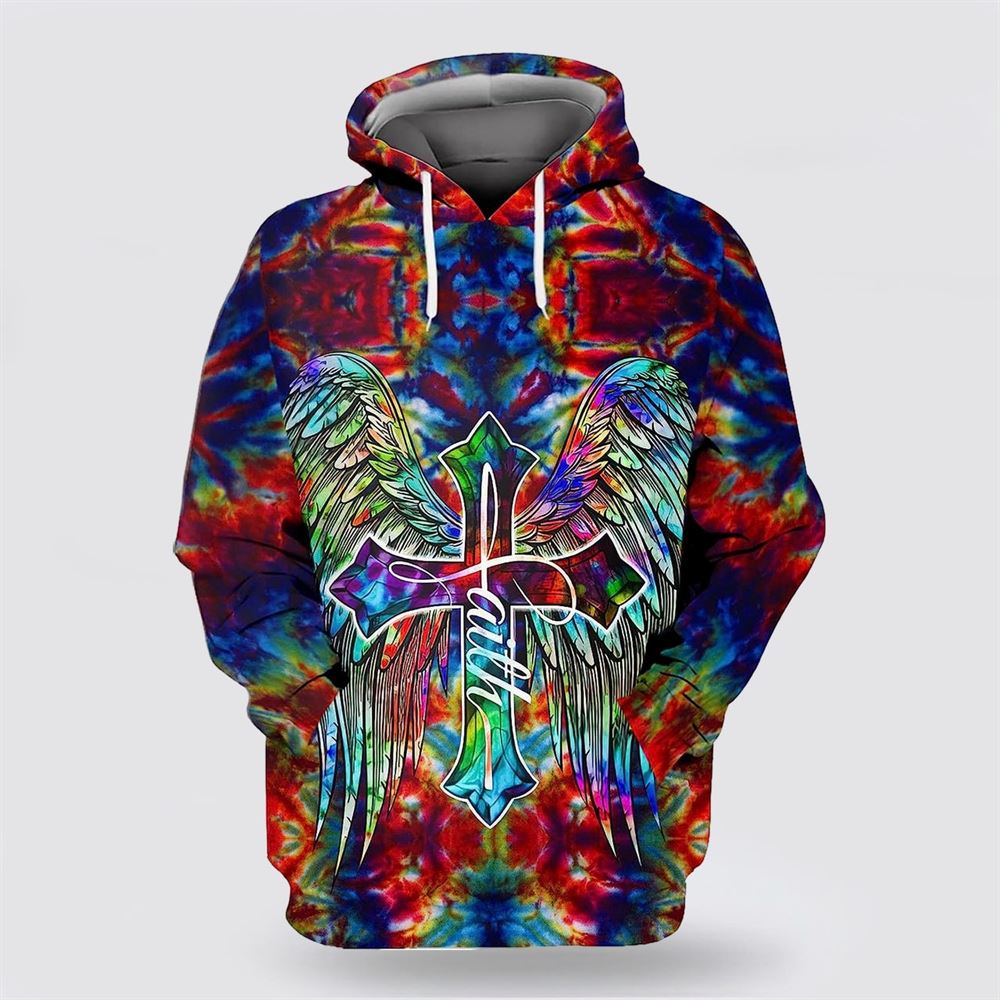 Christian Faith Of Jesus Cross Red 3D Hoodies For Women Men, God 3D Printed Hoodie, Christian Apparel Hoodies