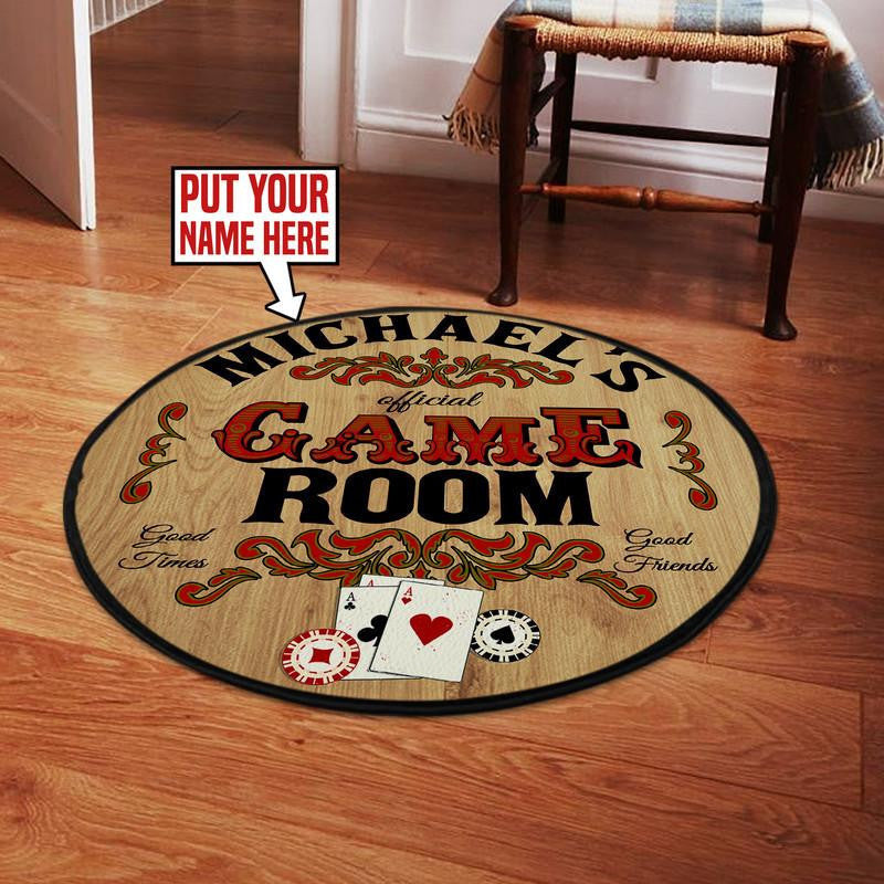 Personalized Poker Room Round Mat Round Floor Mat Room Rugs Carpet Outdoor Rug Washable Rugs