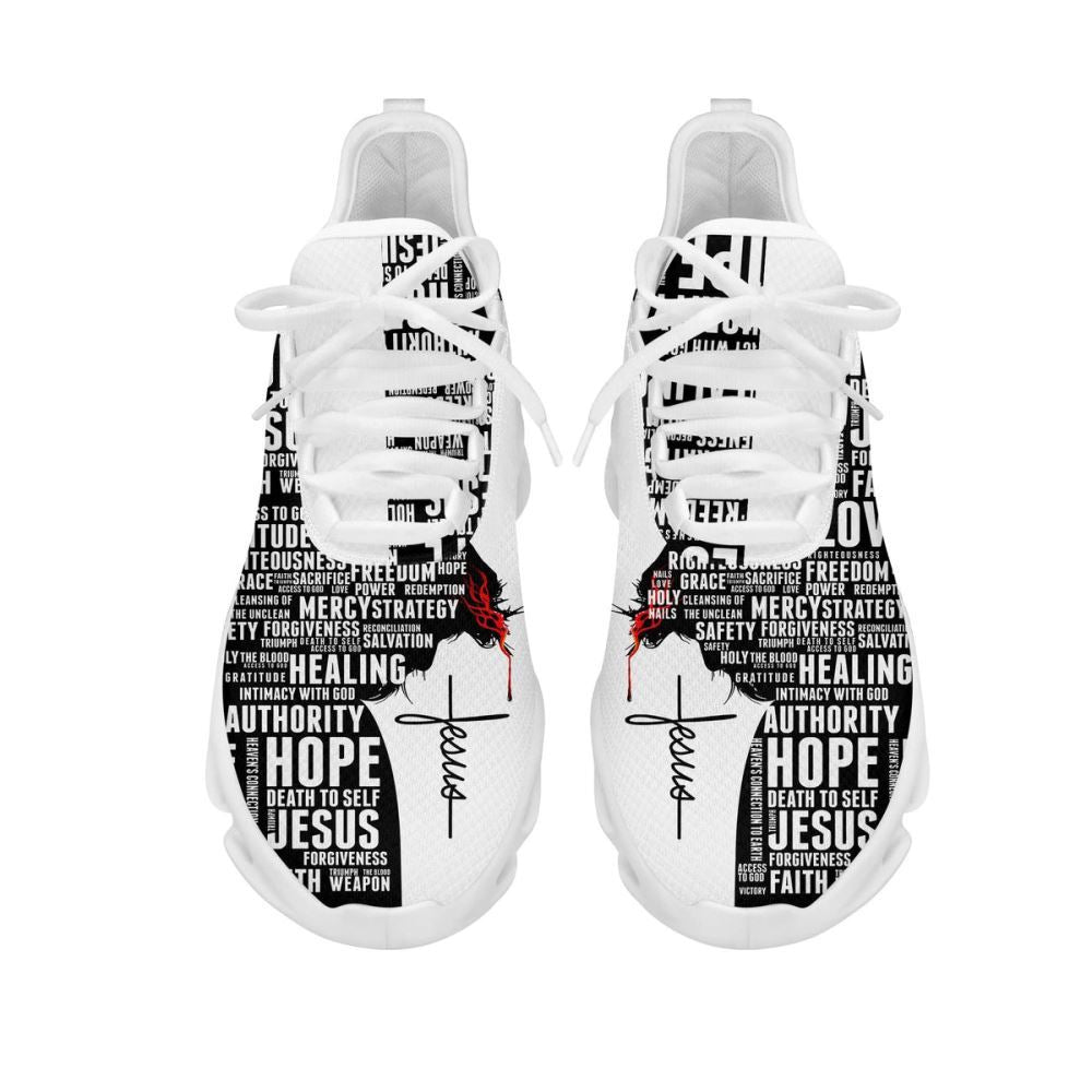 Christian Best Running Shoes, Jesus White Black Running Sneakers Max Soul Shoes For Men And Women, Jesus Fashion Shoes