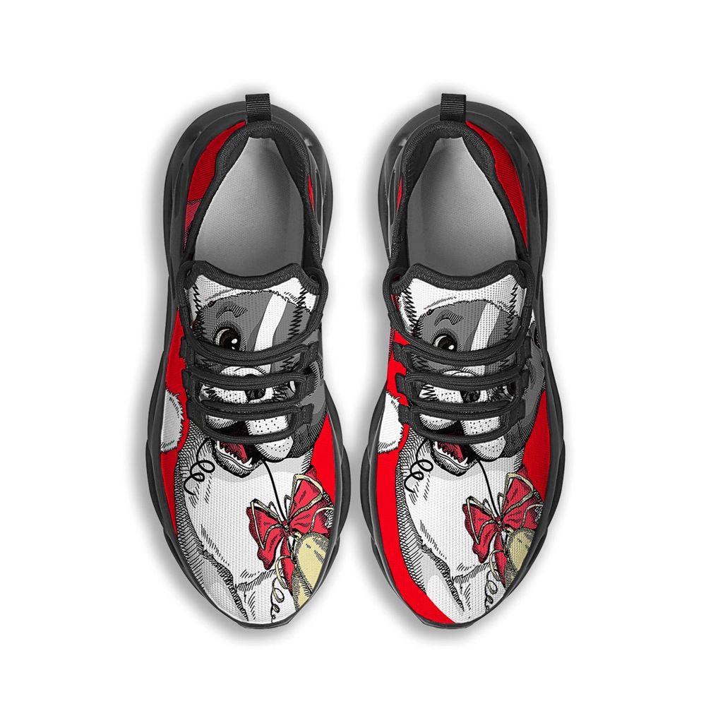 Santa Christmas French Bulldog Print Black Max Soul Shoes For Men Women, Best Running Sneaker, Christmas Shoes, Winter Fashion Shoes