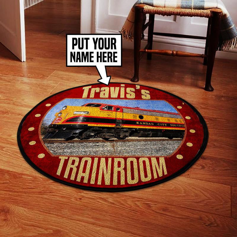 Personalized Kcs Kansas City Southern Railroad Living Room Round Mat Circle Rug