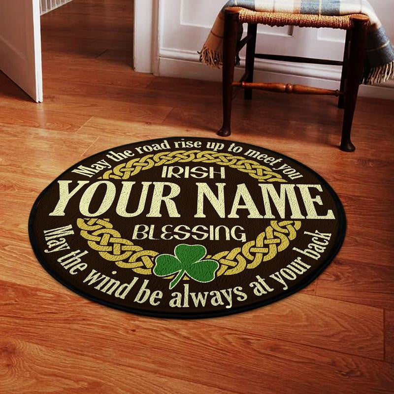 Personalized Irish Blessing Living Room Round Mat Circle Rug