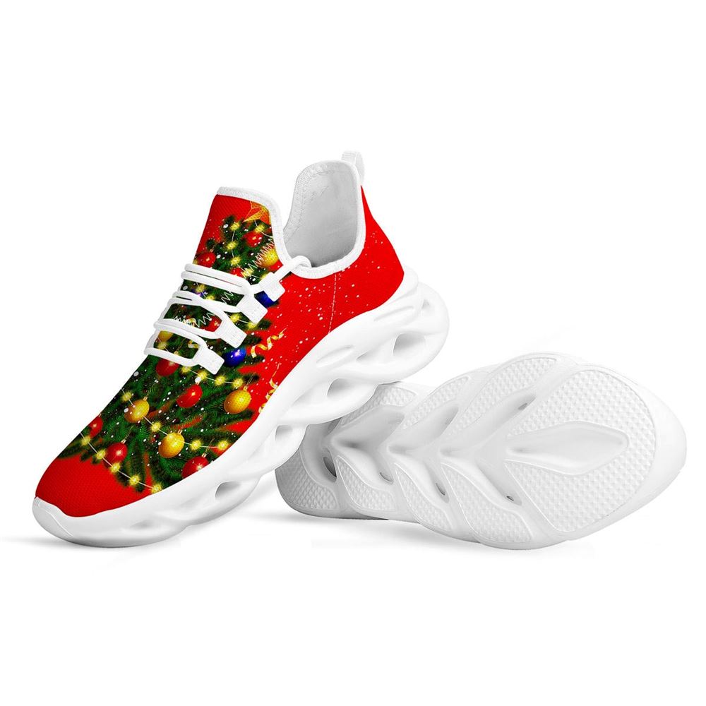 Lights Christmas Tree Print White Max Soul Shoes For Men Women, Best Running Sneaker, Christmas Shoes, Winter Fashion Shoes