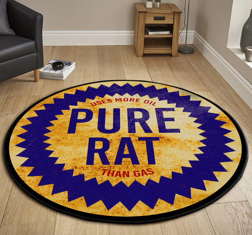 Pure Rat Oldschool Hot Rod Round Mat Round Floor Mat Room Rugs Carpet Outdoor Rug Washable Rugs