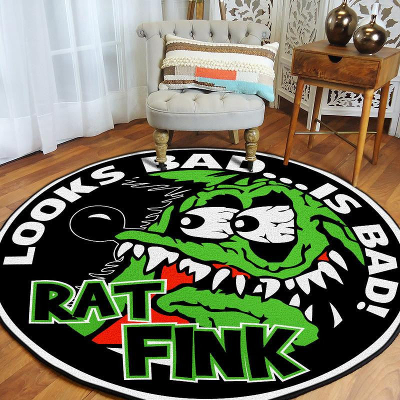 Rat Fink Looks Bad Is Bad Round Mat Round Floor Mat Room Rugs Carpet Outdoor Rug Washable Rugs