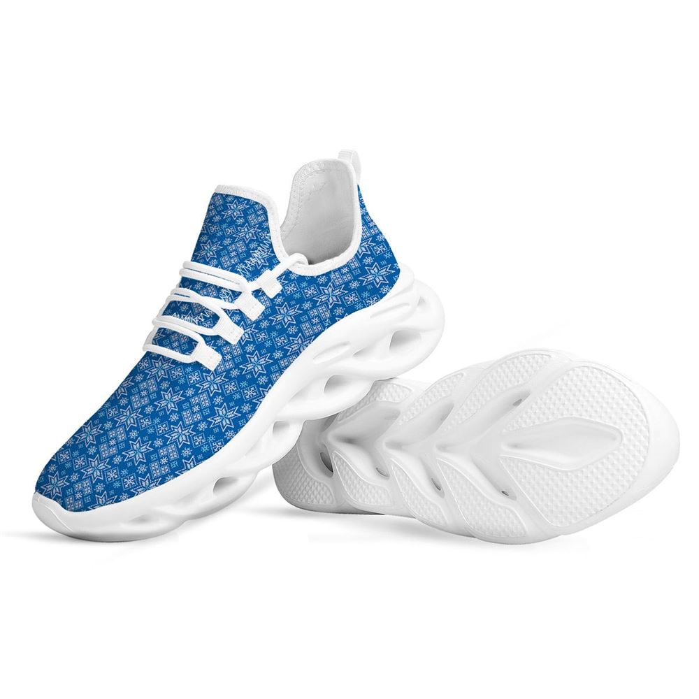 Nordic Knitted Christmas Print Pattern White Max Soul Shoes For Men Women, Best Running Sneaker, Christmas Shoes, Winter Fashion Shoes