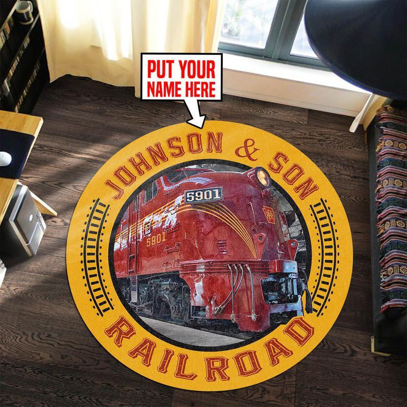 Personalized Pennsylvania Railroad Round Mat Round Floor Mat Room Rugs Carpet Outdoor Rug Washable Rugs