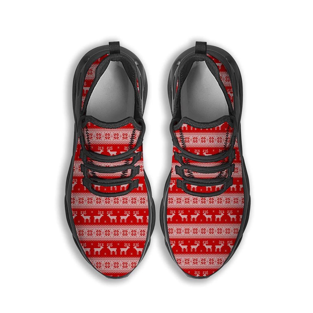 Deer Knitted Christmas Print Pattern Black Max Soul Shoes For Men Women, Best Running Sneaker, Christmas Shoes, Winter Fashion Shoes