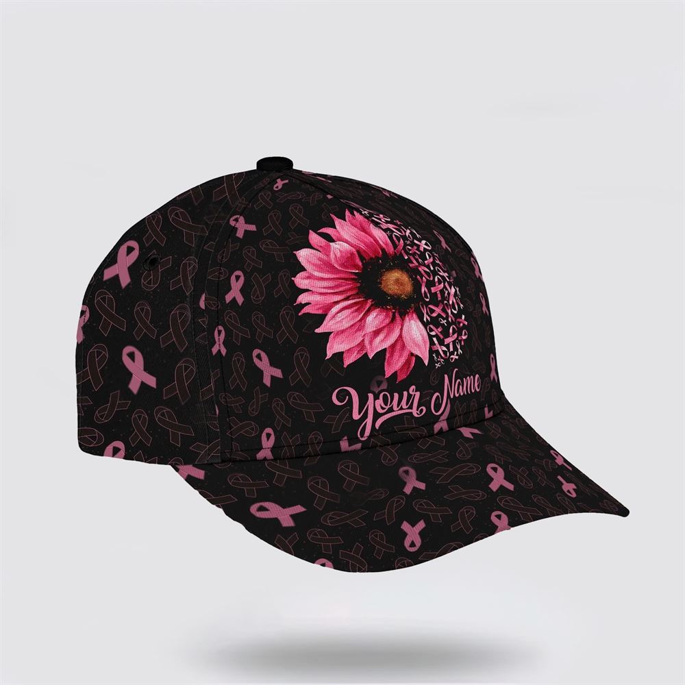 Customized Breast Cancer Awareness Black Art Baseball Cap, Gifts For Breast Cancer Patients, Breast Cancer Hat