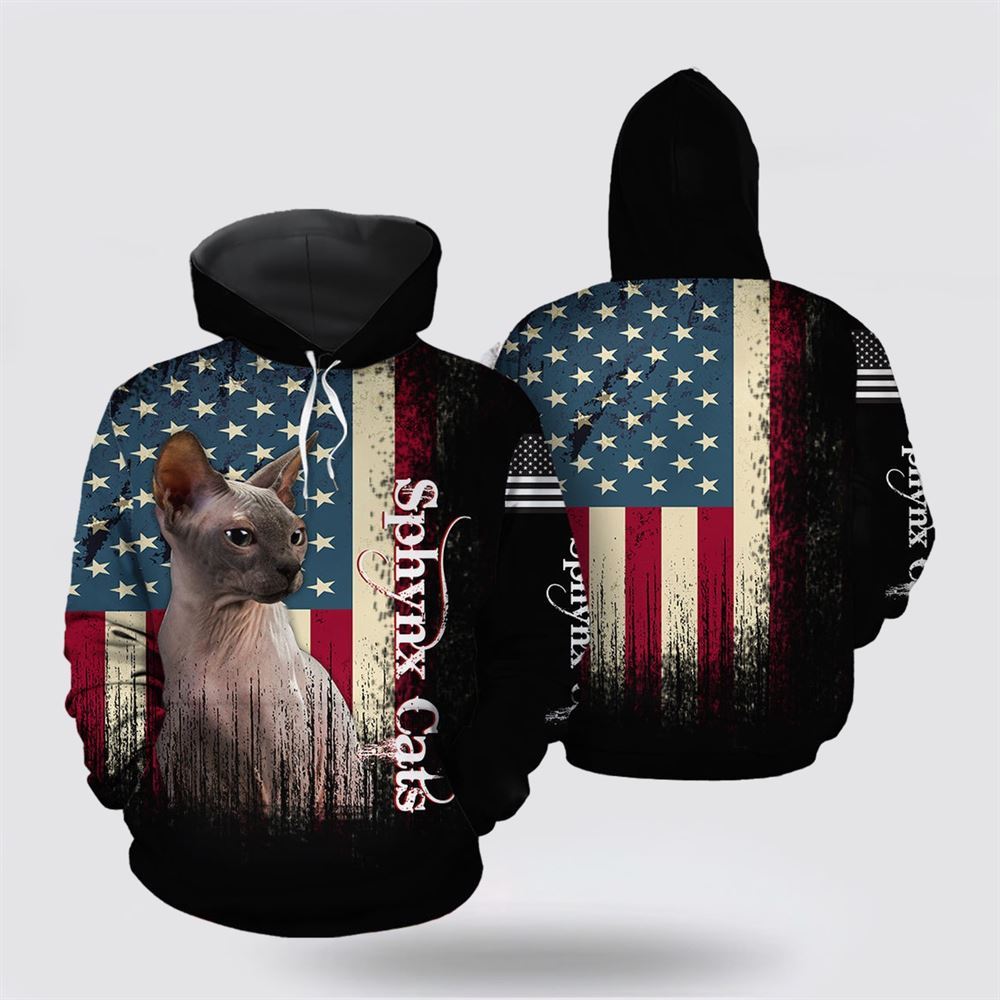 American Sphynx Cat All Over Print 3D Hoodie For Men And Women, Christmas Cat Hoodie, Christmas Hoodie Cute, Christmas Fashion