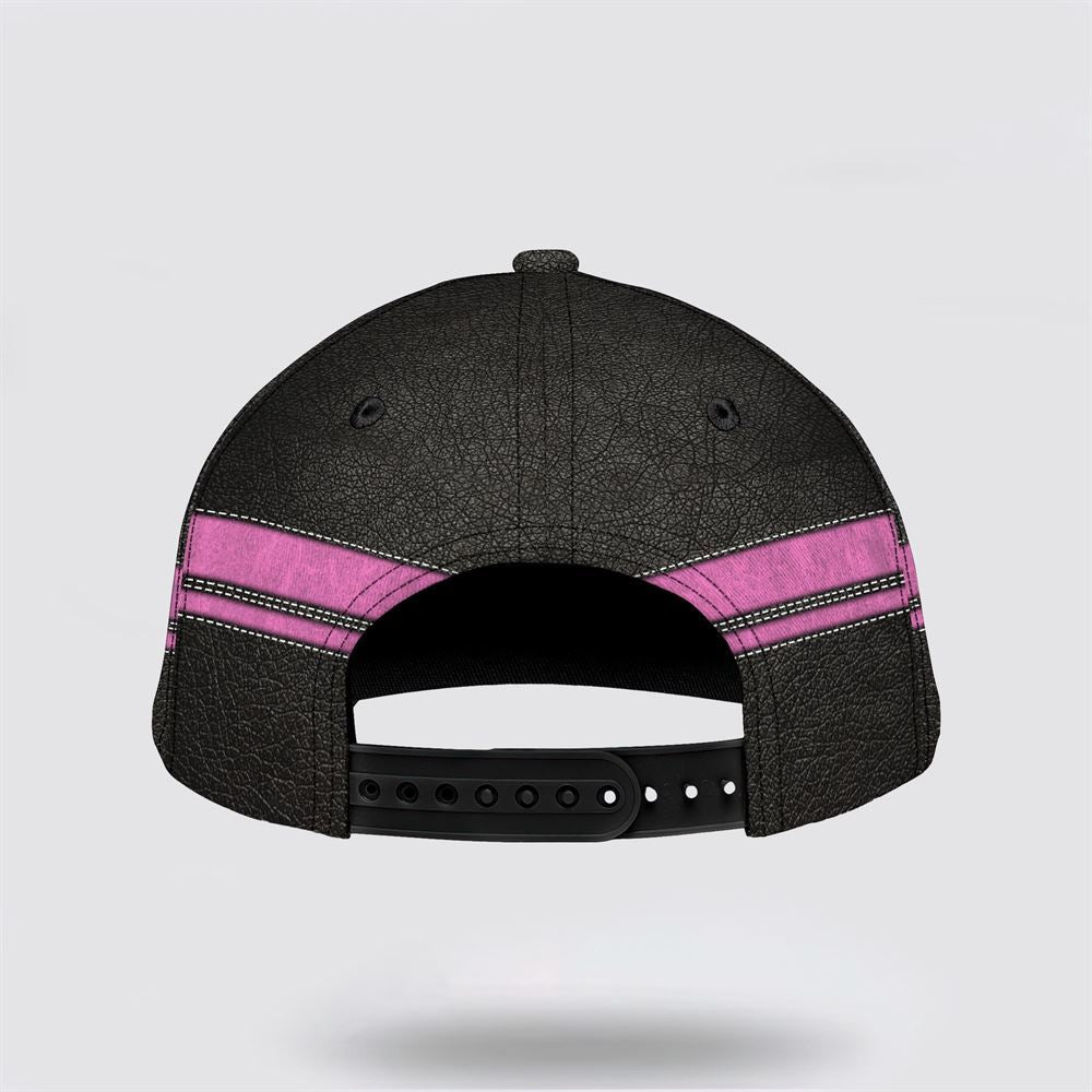 Customized Breast Cancer Awareness Pink And Black Print Baseball Cap, Gifts For Breast Cancer Patients, Breast Cancer Hat