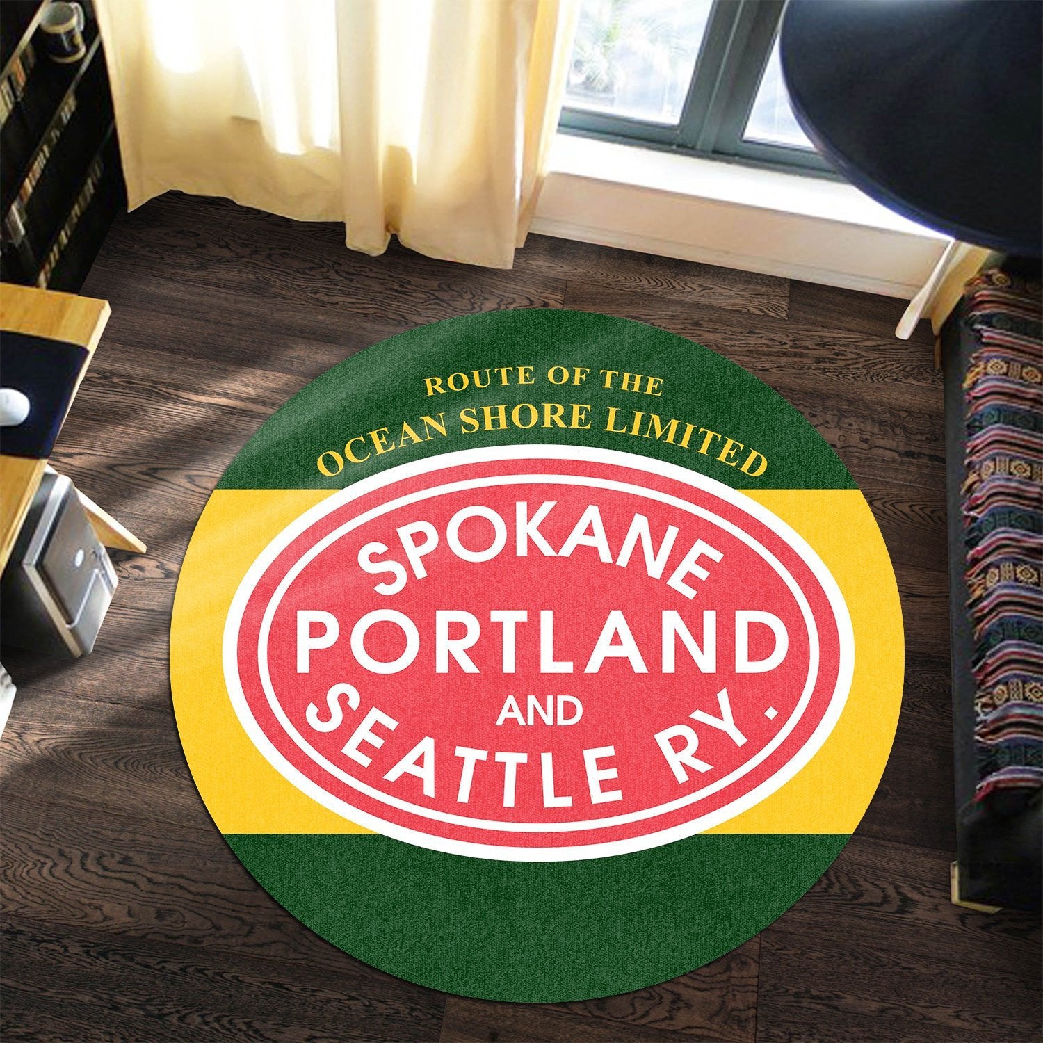 Sps Spokane Portland And Seattle Railroad Round Mat Round Floor Mat Room Rugs Carpet Outdoor Rug Washable Rugs