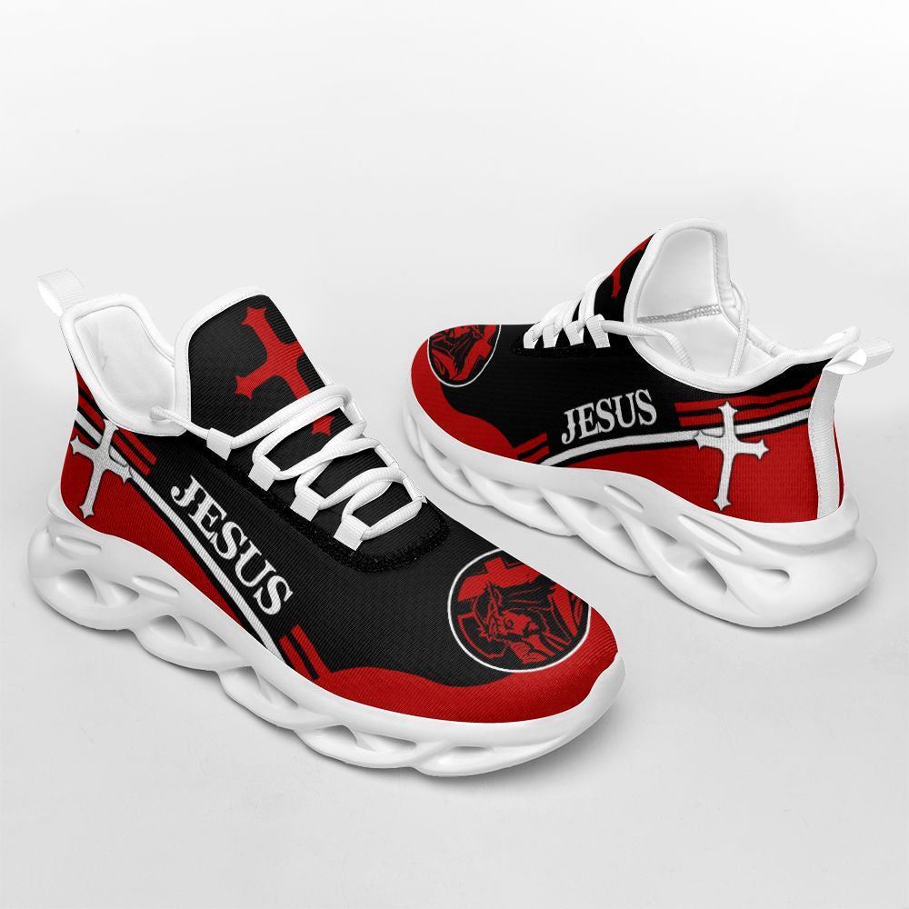 Christian Best Running Shoes, Jesus Running Sneakers Christ Red Max Soul Shoes For Men And Women, Jesus Fashion Shoes