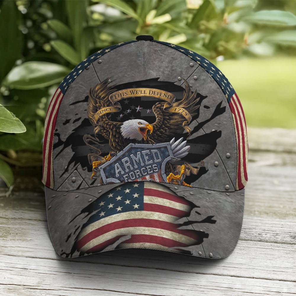 Eagle Armed Force US Flag Baseball Cap, Christian Baseball Cap, Religious Cap, Jesus Gift, Jesus Hat