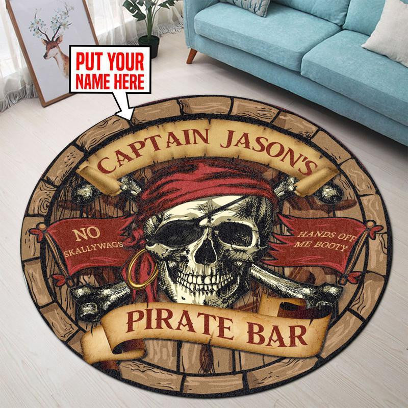 Personalized Pirate Home Bar Round Mat Round Floor Mat Room Rugs Carpet Outdoor Rug Washable Rugs