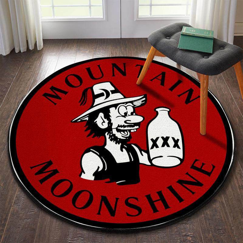 Rat Rod Hot Rod Vintage Racing Mountain Moonshine Round Mat Round Floor Mat Room Rugs Carpet Outdoor Rug Washable Rugs