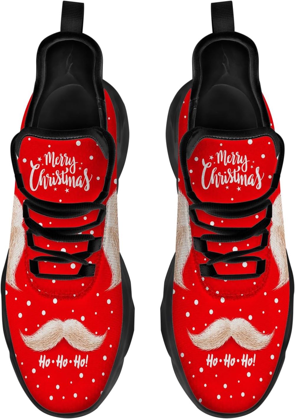 Christmas Running Shoes, Merry Christmas Santa Claus Mustache Max Soul Shoes For Men Women, Christmas Shoes, Winter Fashion Shoes