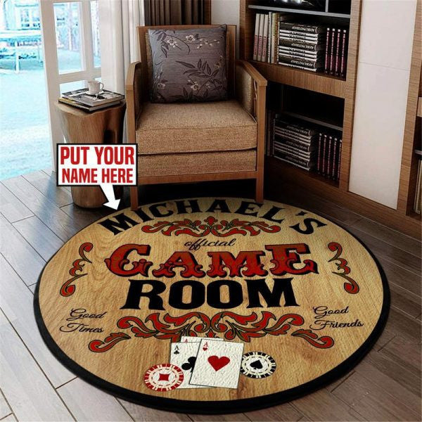 Personalized Poker Room Round Mat Round Floor Mat Room Rugs Carpet Outdoor Rug Washable Rugs