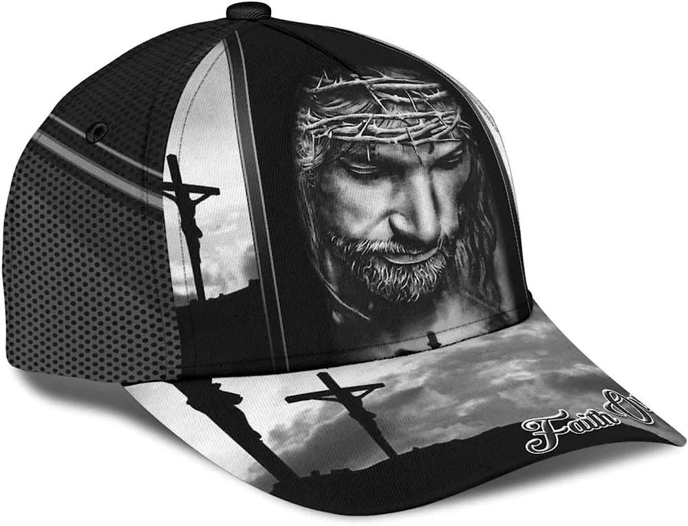 Crucifixion Of Jesus Faith Over Fear All Over Print Baseball Cap, God Cap, Gift Ideas For Male