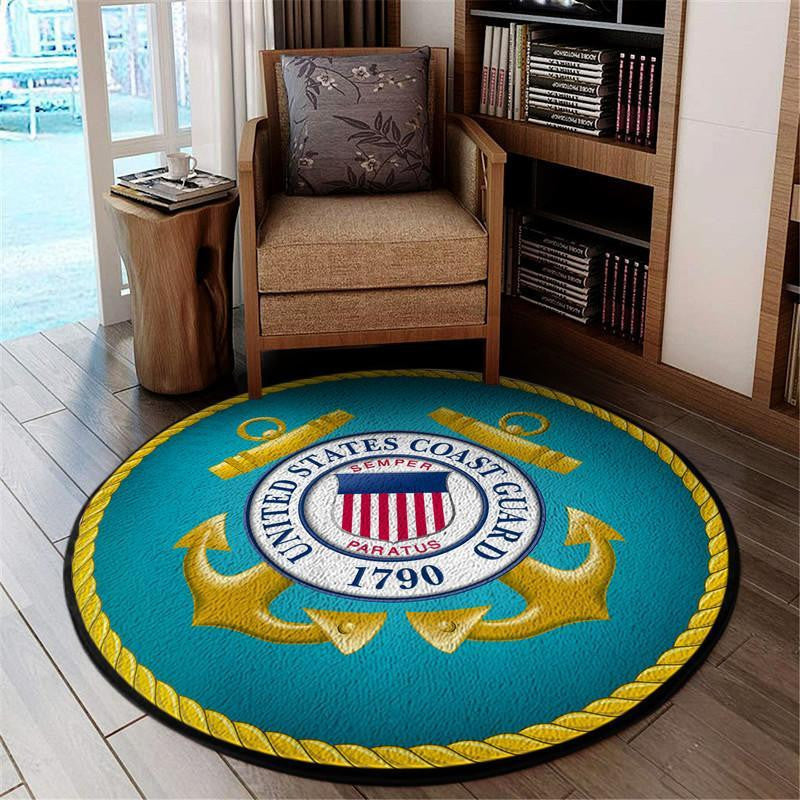 United States Coast Guard Living Room Round Mat Circle Rug