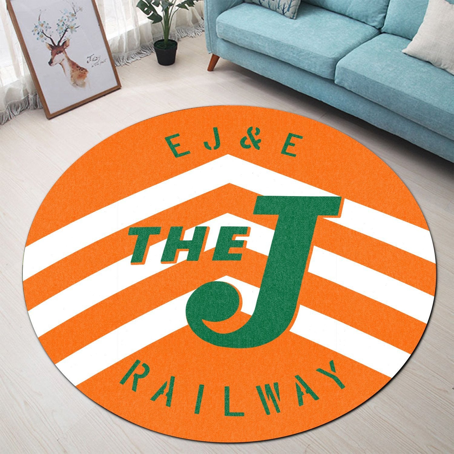 The J Joliet And Eastern Railway Round Mat Round Floor Mat Room Rugs Carpet Outdoor Rug Washable Rugs