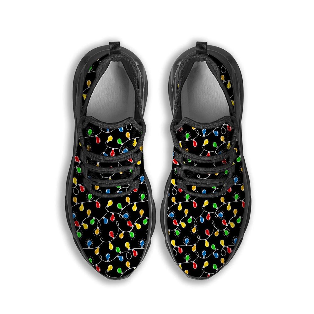 String Lights Colorful Christmas Print Black Max Soul Shoes For Men Women, Best Running Sneaker, Christmas Shoes, Winter Fashion Shoes