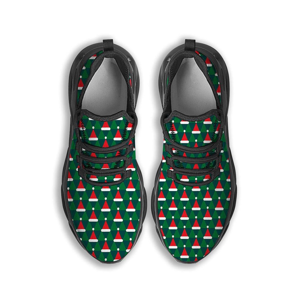 Santa Hats Christmas Print Pattern Black Max Soul Shoes For Men Women, Best Running Sneaker, Christmas Shoes, Winter Fashion Shoes