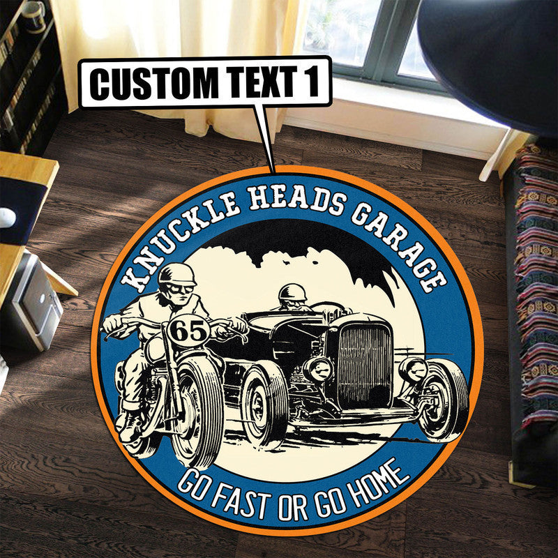 Personalized Hot Rod Go Fast Or Go Home Round Mat Round Floor Mat Room Rugs Carpet Outdoor Rug Washable Rugs