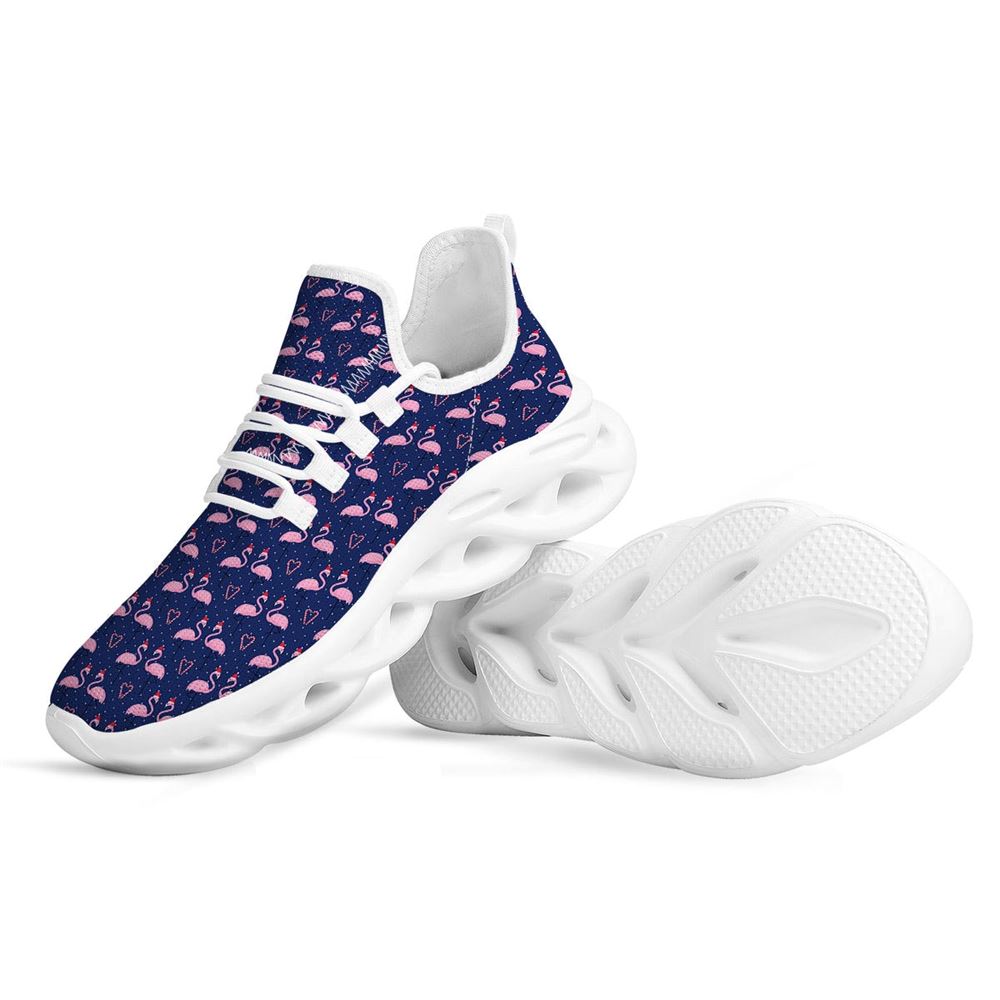 Flamingo Christmas Snowy Print Pattern White Max Soul Shoes For Men Women, Best Running Sneaker, Christmas Shoes, Winter Fashion Shoes