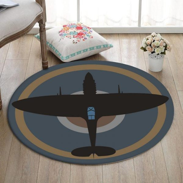 Supermarine Round Mat Supermarine Spitfire Round Floor Mat Room Rugs Carpet Outdoor Rug Washable Rugs