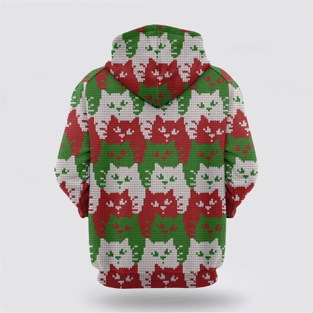 Cat Color Christmas All Over Print 3D Hoodie For Men And Women, Christmas Cat Hoodie, Christmas Hoodie Cute, Christmas Fashion